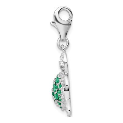 Sterling Silver CZ Turtle Charm – view 3