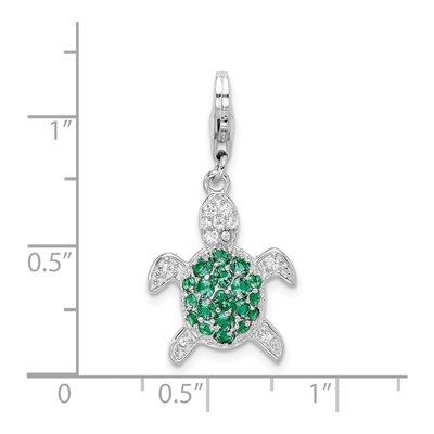 Sterling Silver CZ Turtle Charm – view 5
