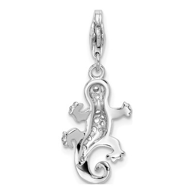 Sterling Silver CZ Lizard Charm – view 4