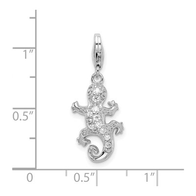 Sterling Silver CZ Lizard Charm – view 5