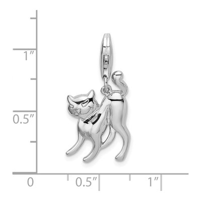 Sterling Silver Scary Cat Charm – view 5