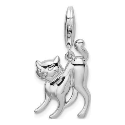 Sterling Silver Scary Cat Charm