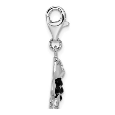 Sterling Silver Crystal Cat Charm – view 3