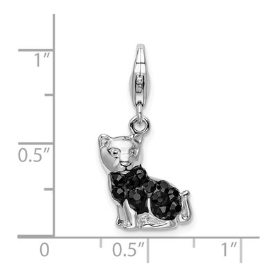 Sterling Silver Crystal Cat Charm – view 5