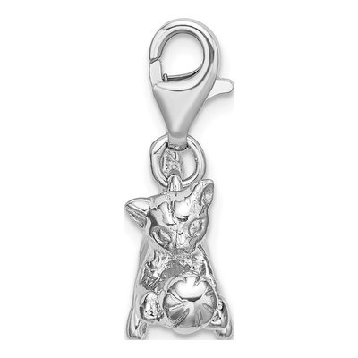 Sterling Silver Kitten Ball Charm – view 3