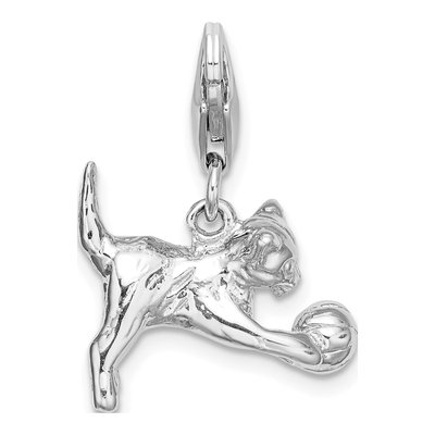 Sterling Silver Kitten Ball Charm – view 4