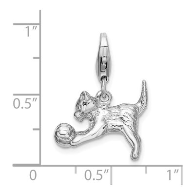 Sterling Silver Kitten Ball Charm – view 5