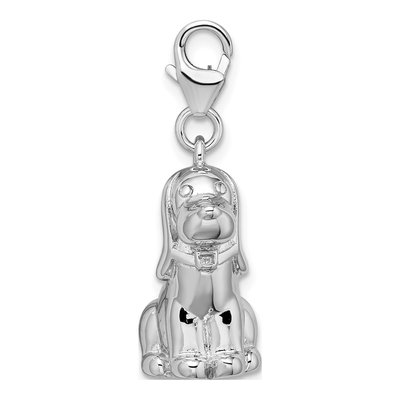 Sterling Silver 3-D Enamel Dog Charm – view 3