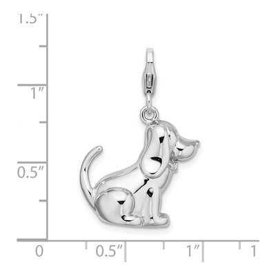 Sterling Silver 3-D Enamel Dog Charm – view 5