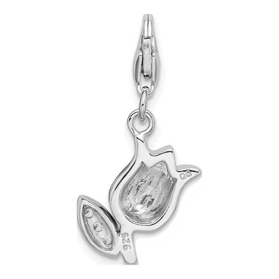 Sterling Silver CZ Tulip Charm – view 4
