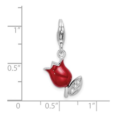 Sterling Silver CZ Tulip Charm – view 5