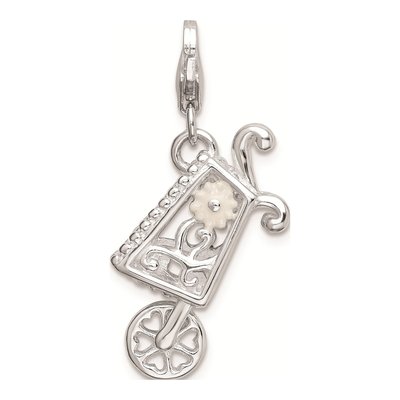 Sterling Silver Rh 3-D Enameled Wheelbarrow Charm – view 4