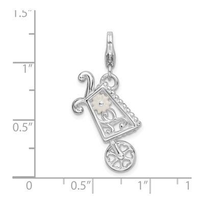Sterling Silver Rh 3-D Enameled Wheelbarrow Charm – view 6