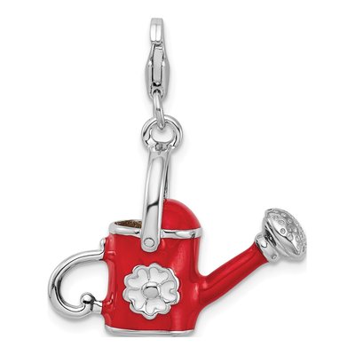 Sterling Silver Red Watering Can Charm – view 4