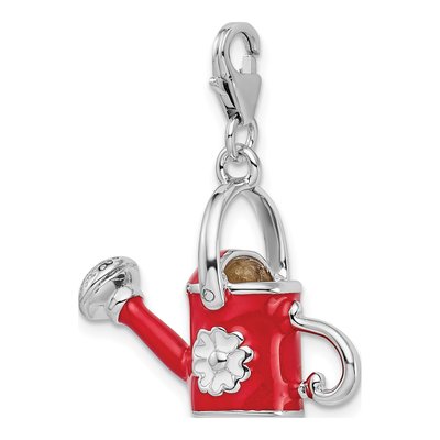 Sterling Silver Red Watering Can Charm – view 5