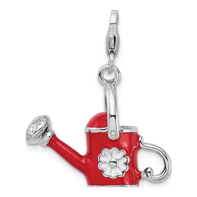 Sterling Silver Red Watering Can Charm