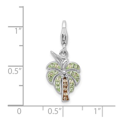 Sterling Silver Crystal Palm Tree Charm – view 6