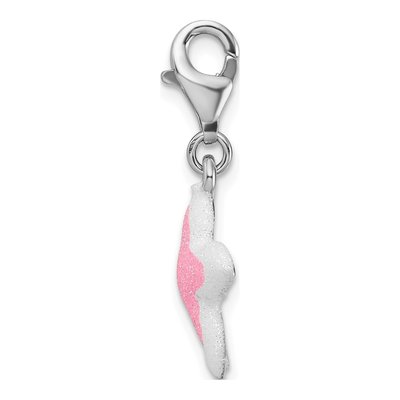 Sterling Silver Pink Enamel Starfish Charm – view 3