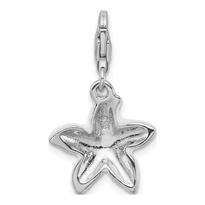 Sterling Silver Pink Enamel Starfish Charm – view 4