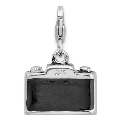 Sterling Silver Crystal 3-D Camera Charm – view 4