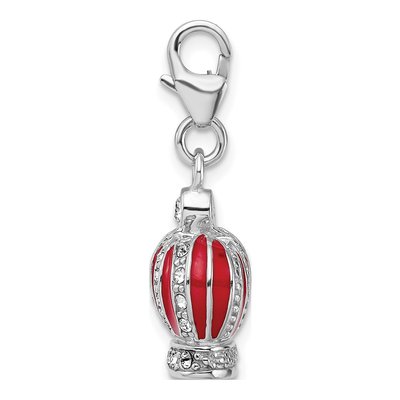 Sterling Silver Crystal Crown Charm – view 3