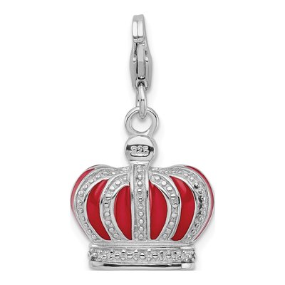 Sterling Silver Crystal Crown Charm – view 4