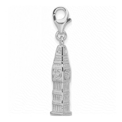Sterling Silver Clock Tower Charm – view 3