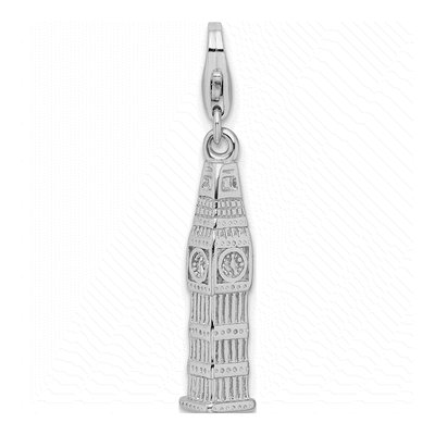 Sterling Silver Clock Tower Charm – view 4