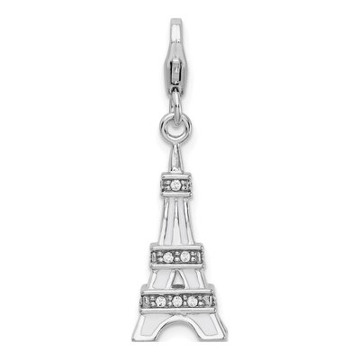 Sterling Silver Crystal Eiffel Tower Charm