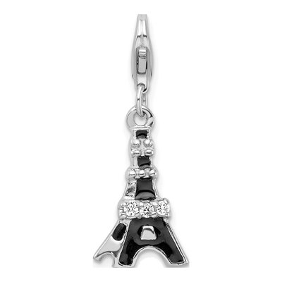 Sterling Silver CZ Eiffel Tower Charm