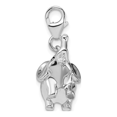 Sterling Silver 3-D Enamel Elephant Charm – view 3