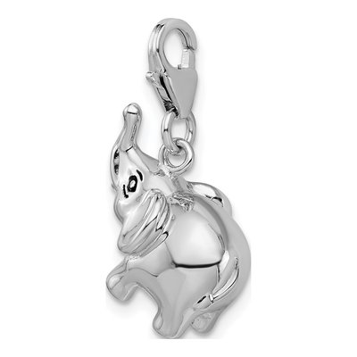 Sterling Silver 3-D Enamel Elephant Charm – view 5