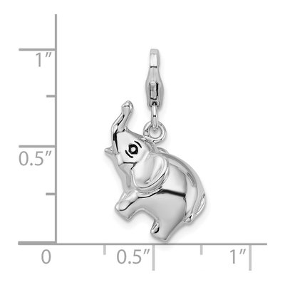 Sterling Silver 3-D Enamel Elephant Charm – view 6