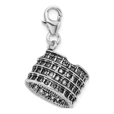 Sterling Silver 3-D Coliseum Charm – view 3