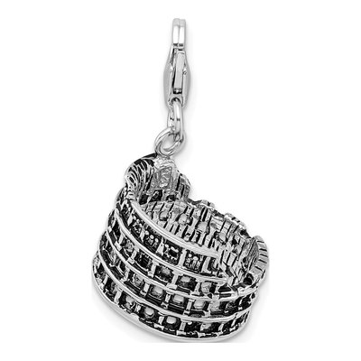 Sterling Silver 3-D Coliseum Charm – view 4