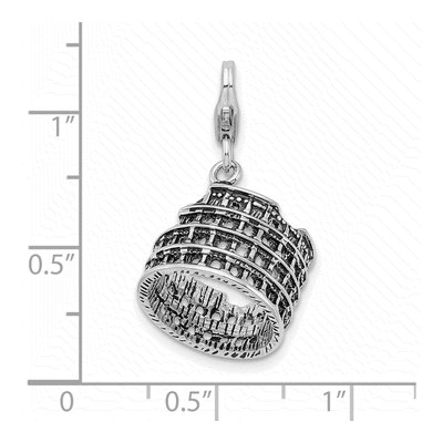 Sterling Silver 3-D Coliseum Charm – view 6
