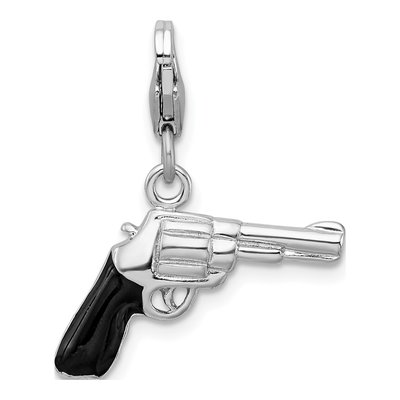Sterling Silver 3-D Pistol Charm – view 4