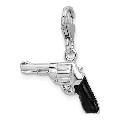 Sterling Silver 3-D Pistol Charm – view 5