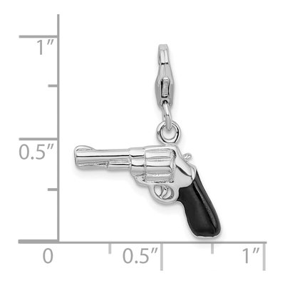 Sterling Silver 3-D Pistol Charm – view 6