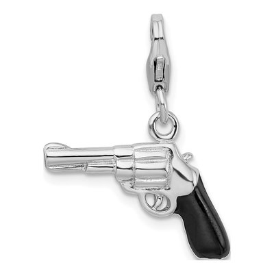 Sterling Silver 3-D Pistol Charm