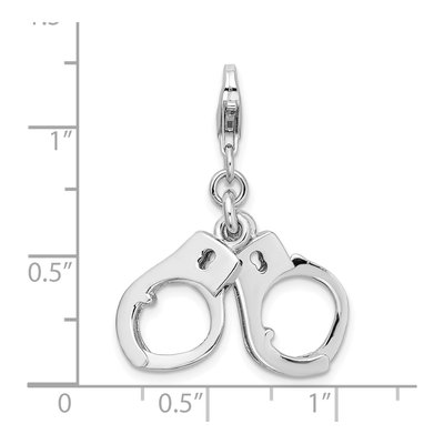 Sterling Silver Hand Cuffs Charm – view 5