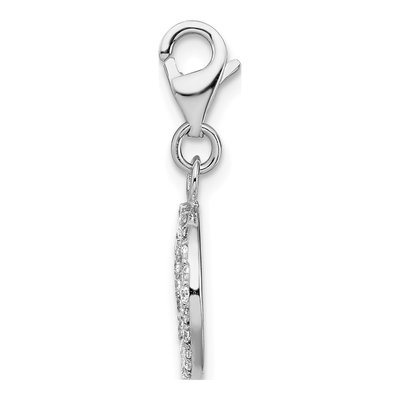 Sterling Silver CZ Peace Sign Charm – view 3