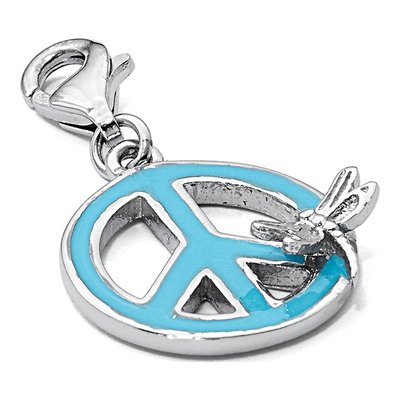 Sterling Silver Peace Sign Dragonfly Charm – view 6