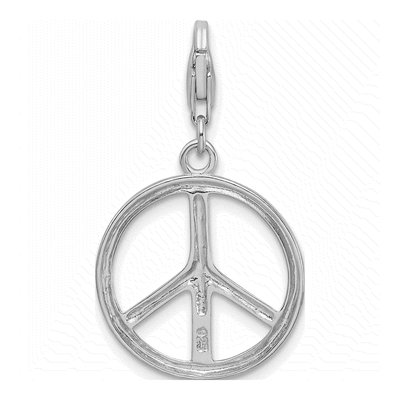 Sterling Silver Peace Sign Charm – view 4