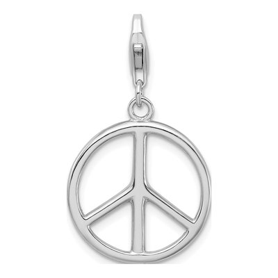 Sterling Silver Peace Sign Charm