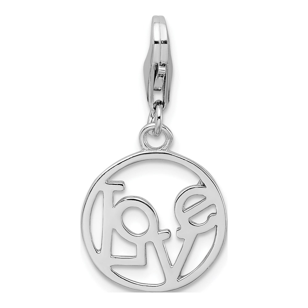 Sterling Silver LOVE Charm with Lobster Clasp