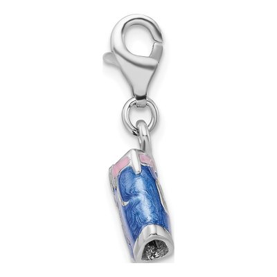 Sterling Silver 3-D Enameled Blue Jean Shorts Charm – view 4