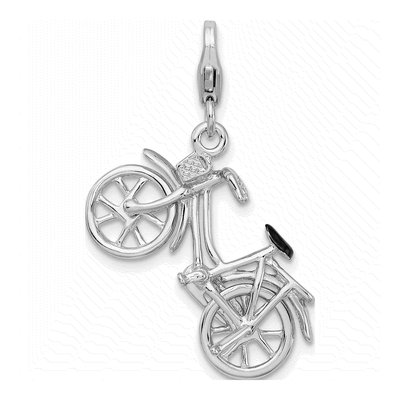 Sterling Silver 3-D Bicycle Charm