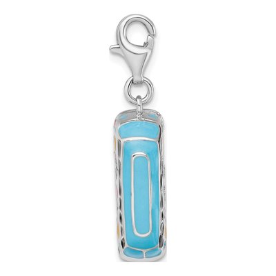 Sterling Silver Enamel Hippie Bus Charm – view 3
