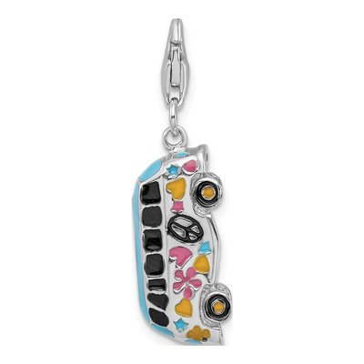 Sterling Silver Enamel Hippie Bus Charm – view 4